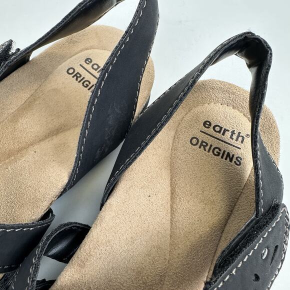 Earth Origins Bosk Brenda Black Vegan Sandal Ankle‎ Strap Comfort Shoe Size 6M - Picture 8 of 9
